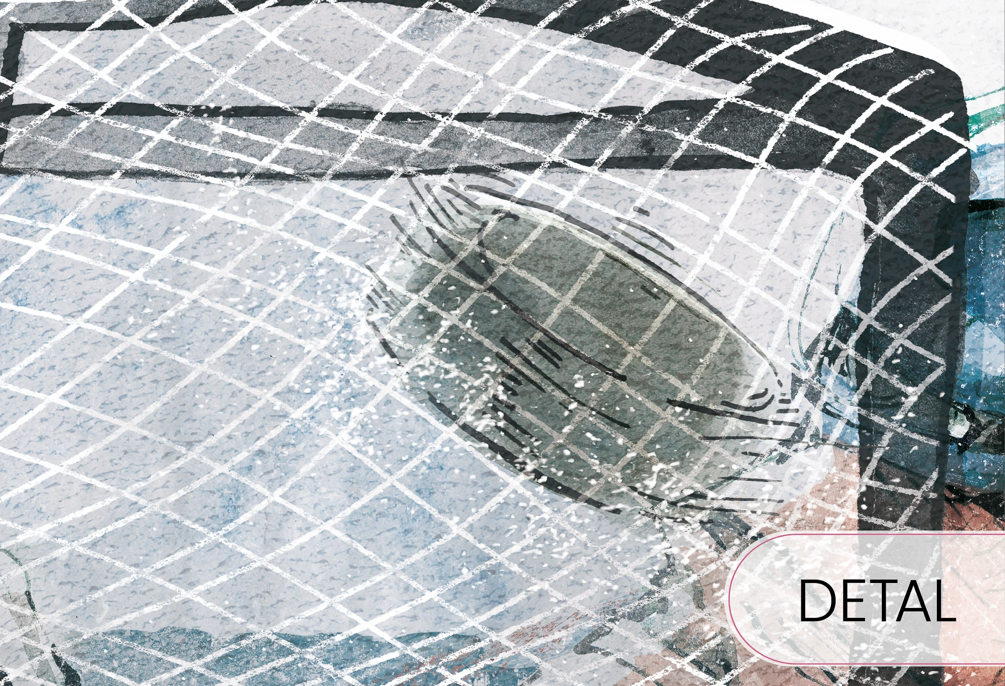 HOCKEY -blue  - tapeta z motywem hokeja do pokoju chłopca