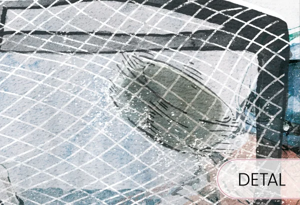 HOCKEY -blue  - tapeta z motywem hokeja do pokoju chłopca - detal