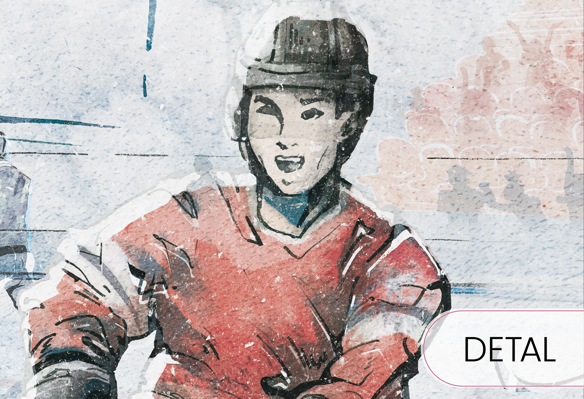 HOCKEY -blue  - tapeta z motywem hokeja do pokoju chłopca