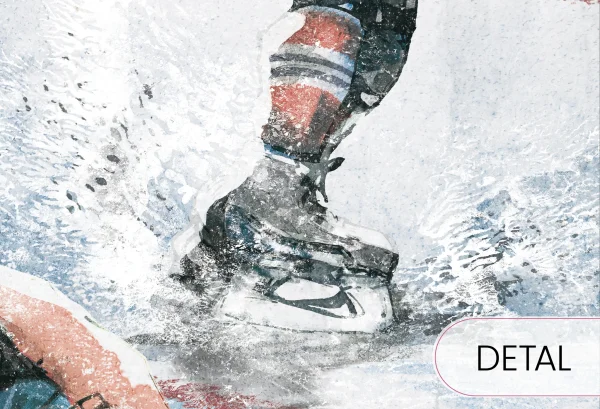 HOCKEY -blue  - tapeta z motywem hokeja do pokoju chłopca - detal