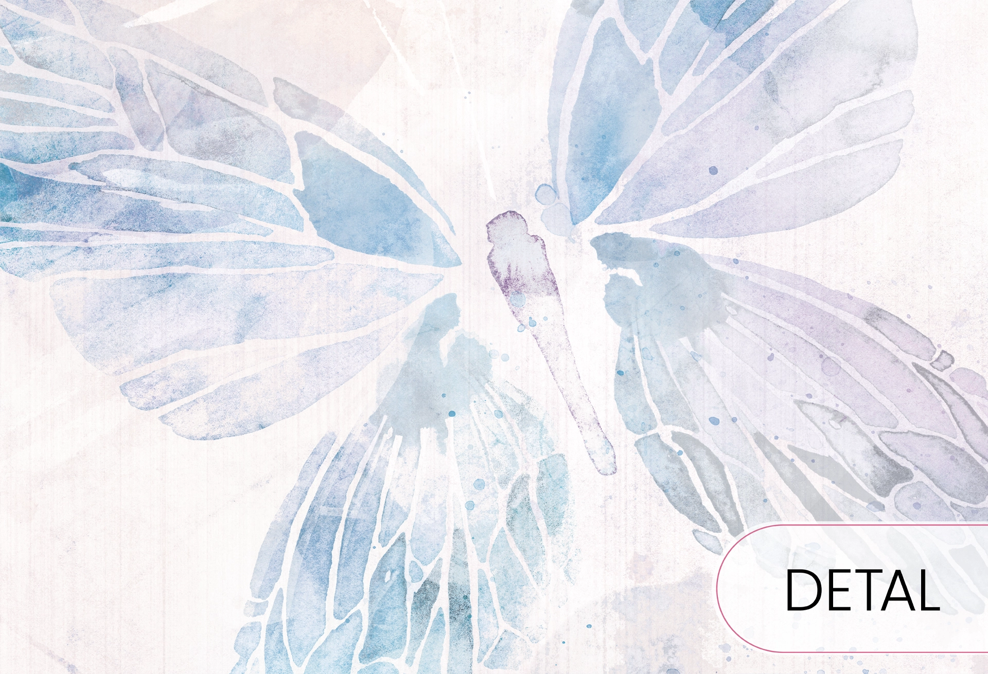 MARIPOSA - blue - dziewczęca tapeta z bajkowym motylem