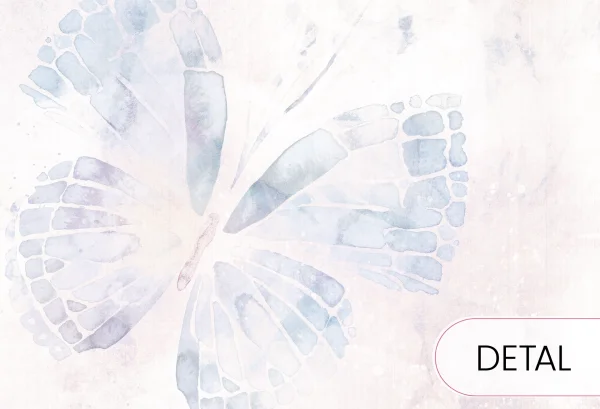 MARIPOSA - blue - dziewczęca tapeta z bajkowym motylem - detal