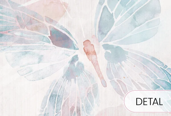 MARIPOSA - bubblegum - tapeta z kolorowym motylem - detal