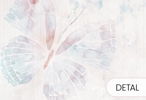 MARIPOSA - bubblegum - tapeta z kolorowym motylem - detal