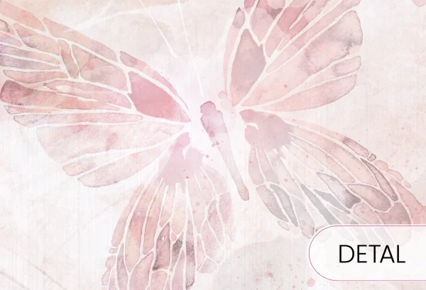 MARIPOSA - rose- tapeta dla nastolatki z motylami - detal