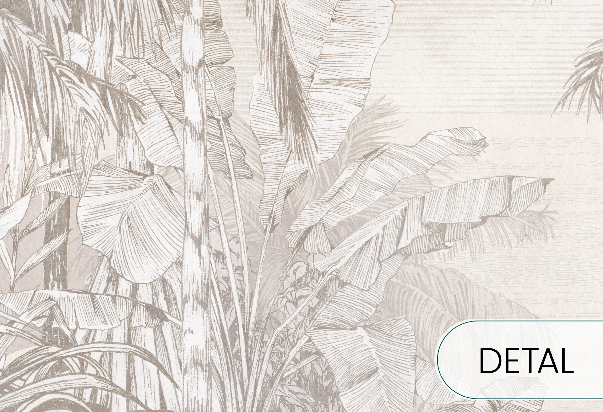 Borneo - beige - tapeta w palmy do sypialni lub salonu