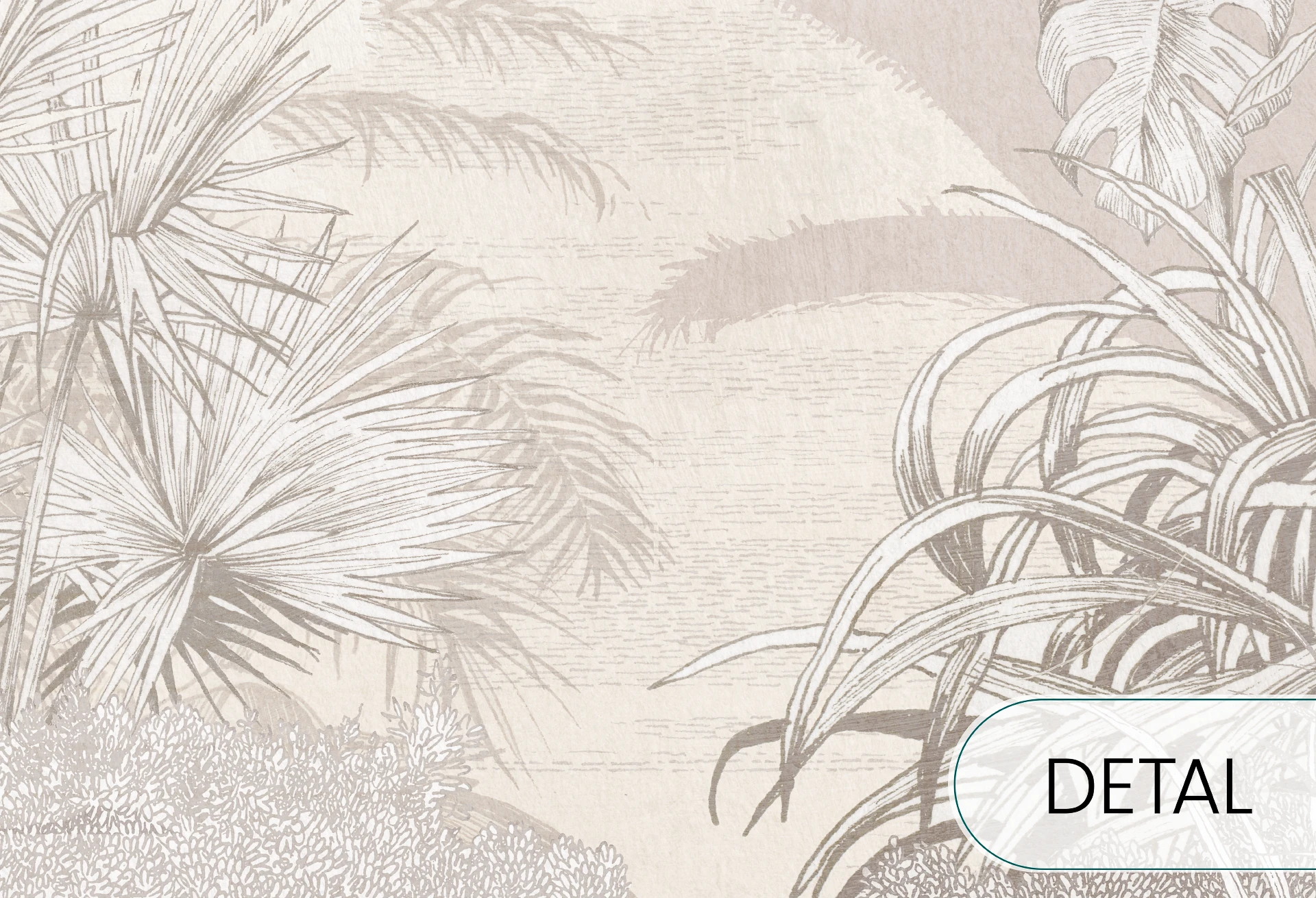 Borneo - beige - tapeta w palmy do sypialni lub salonu