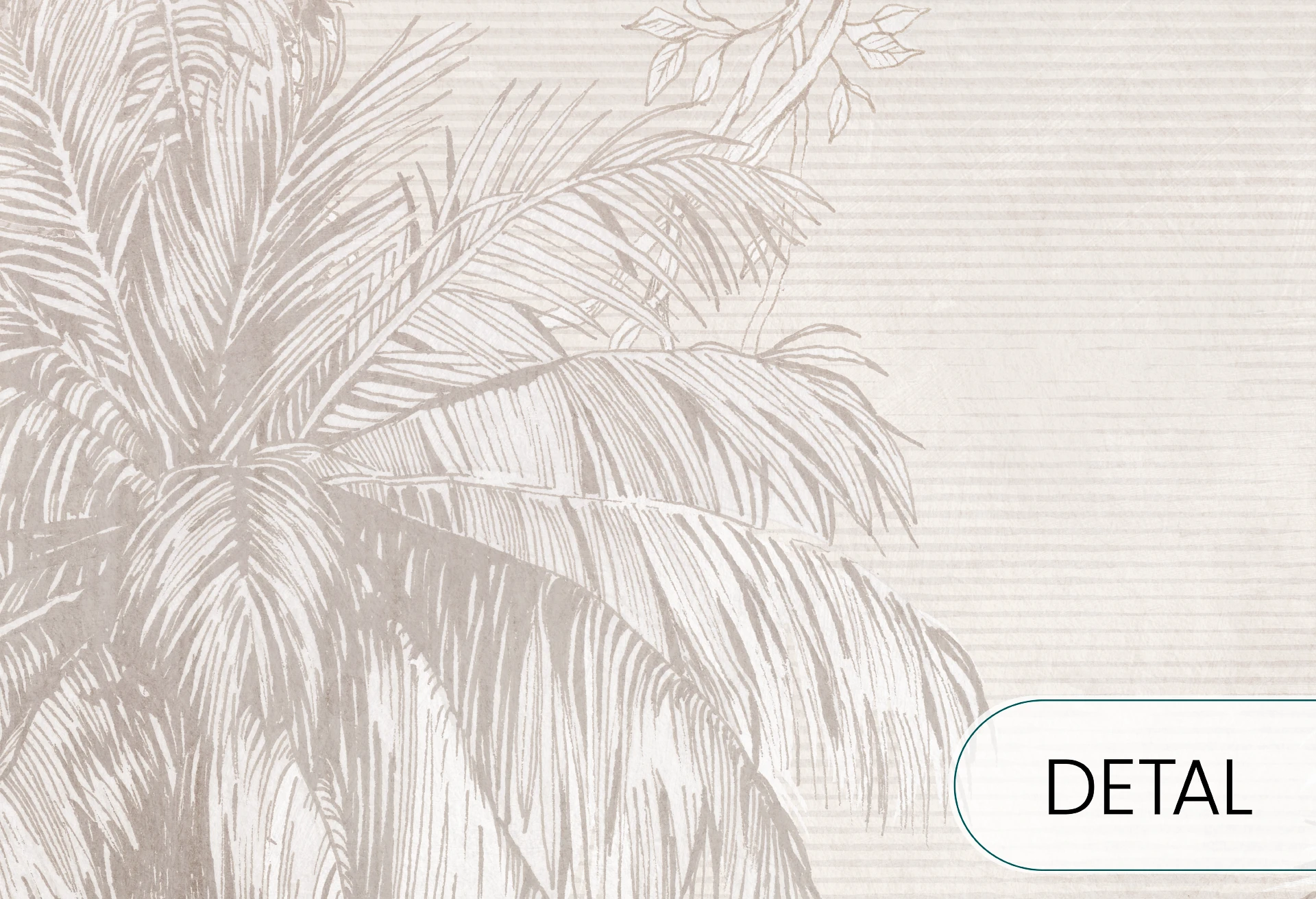 Borneo - beige - tapeta w palmy do sypialni lub salonu