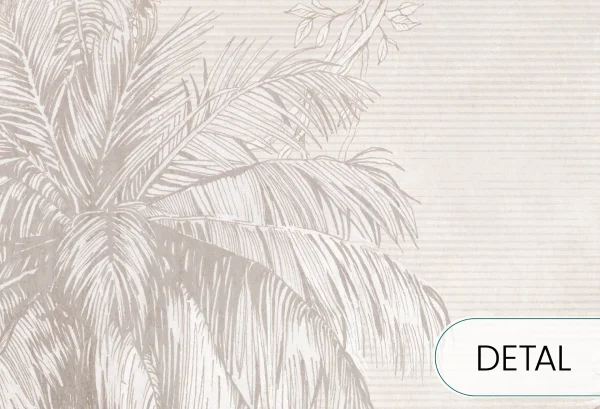 Borneo - beige - tapeta w palmy do sypialni lub salonu - detal