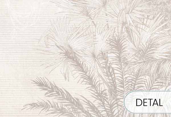 Borneo - beige - tapeta w palmy do sypialni lub salonu - detal