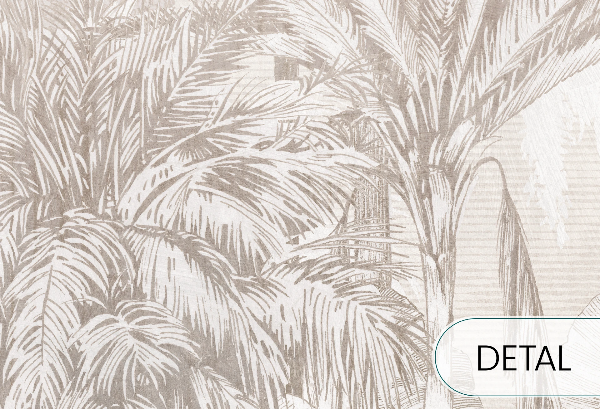 Borneo - beige - tapeta w palmy do sypialni lub salonu