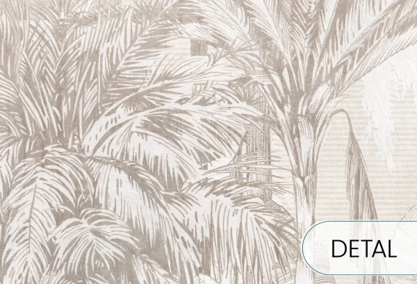 Borneo - beige - tapeta w palmy do sypialni lub salonu - detal