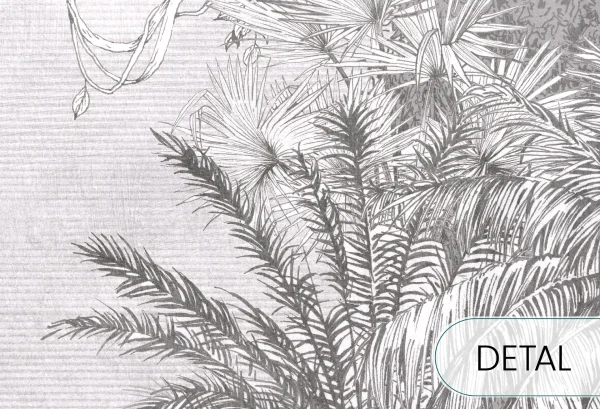 BORNEO - black - tropikalna tapeta z palmami i egzotycznym krajobrazem - detal