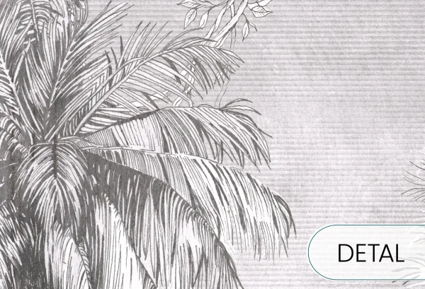 BORNEO - black - tropikalna tapeta z palmami i egzotycznym krajobrazem - detal