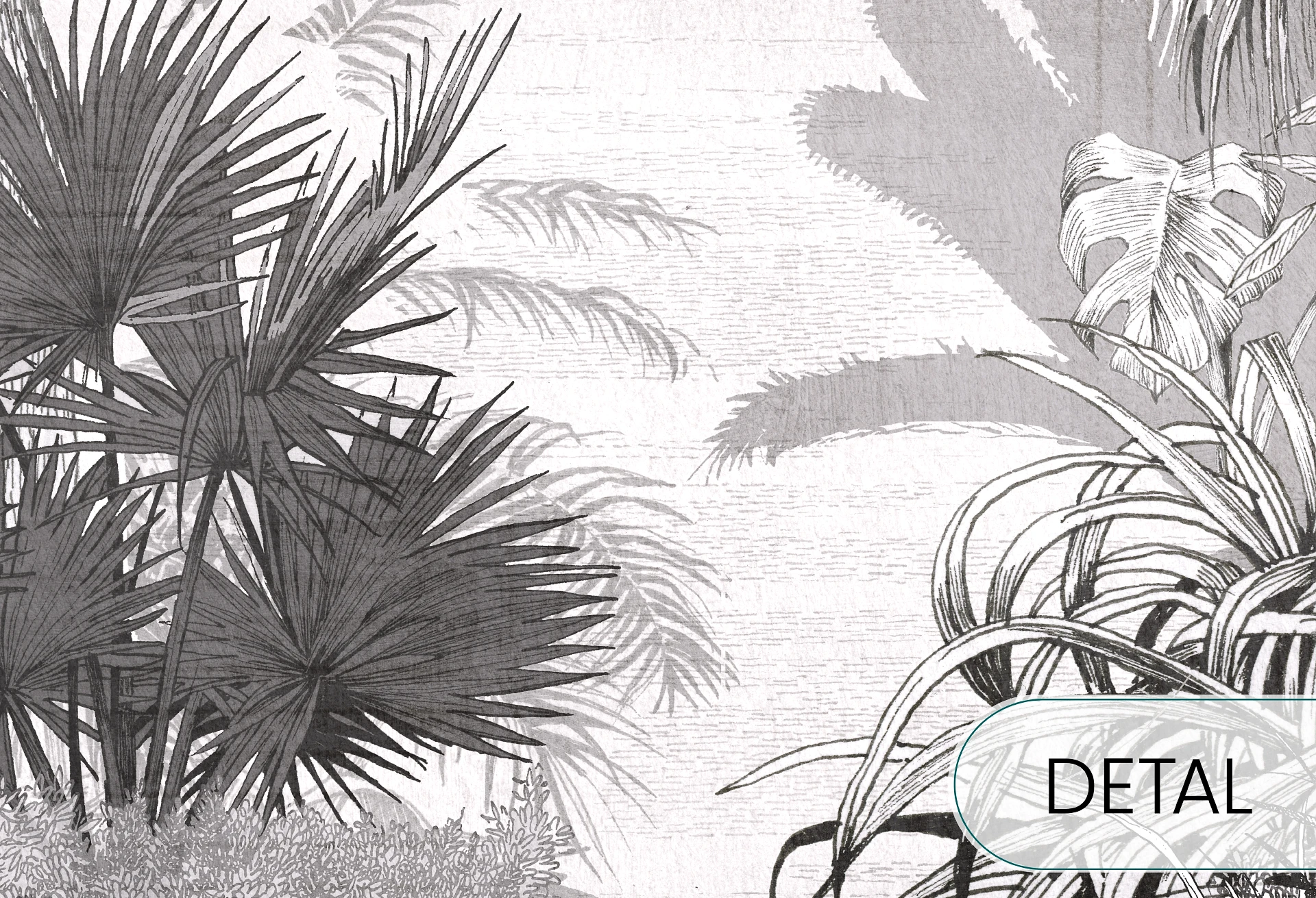 BORNEO - black - tropikalna tapeta z palmami i egzotycznym krajobrazem