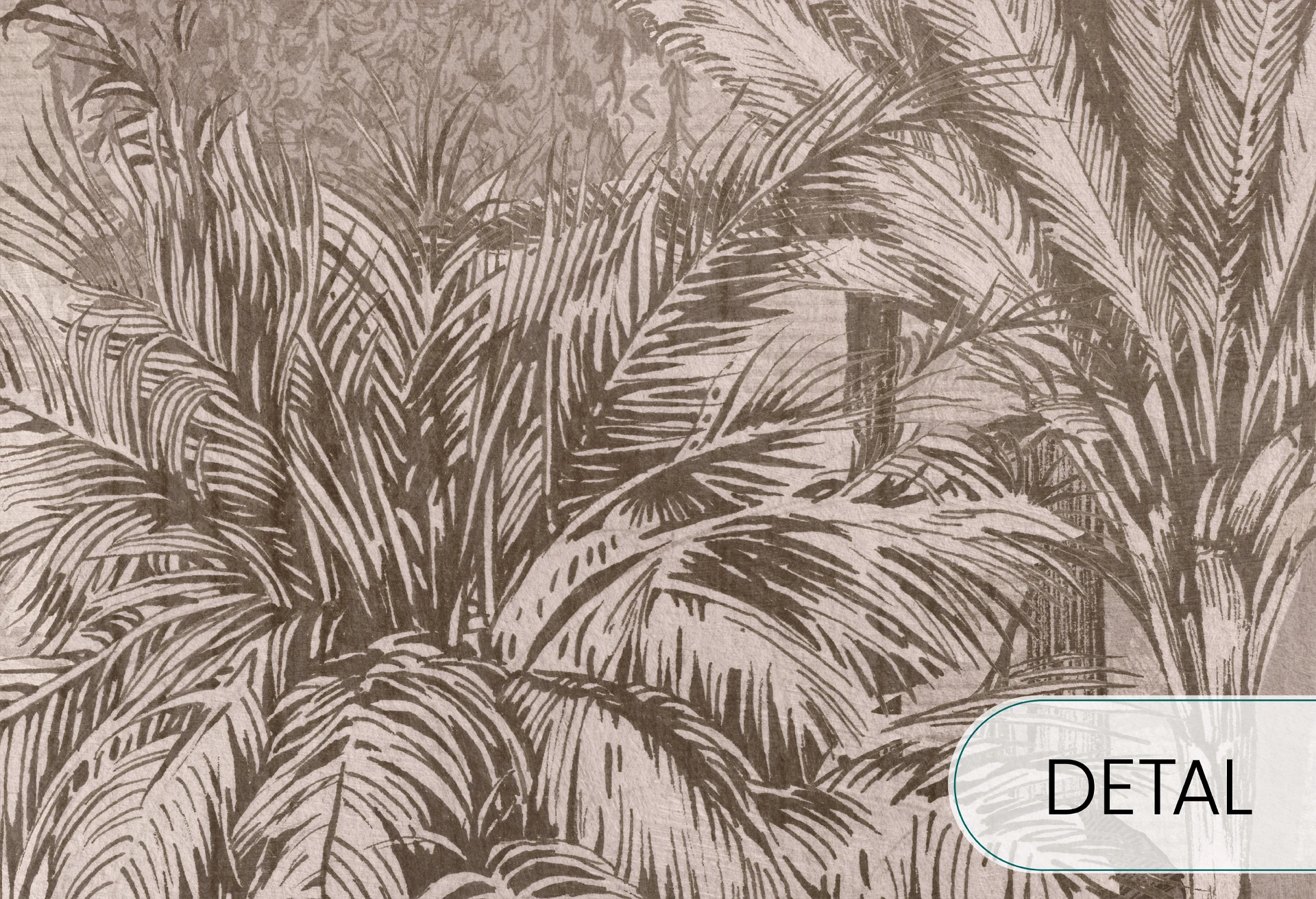 BORNEO - chocolate - klasyczny tropikalny mural palmowy