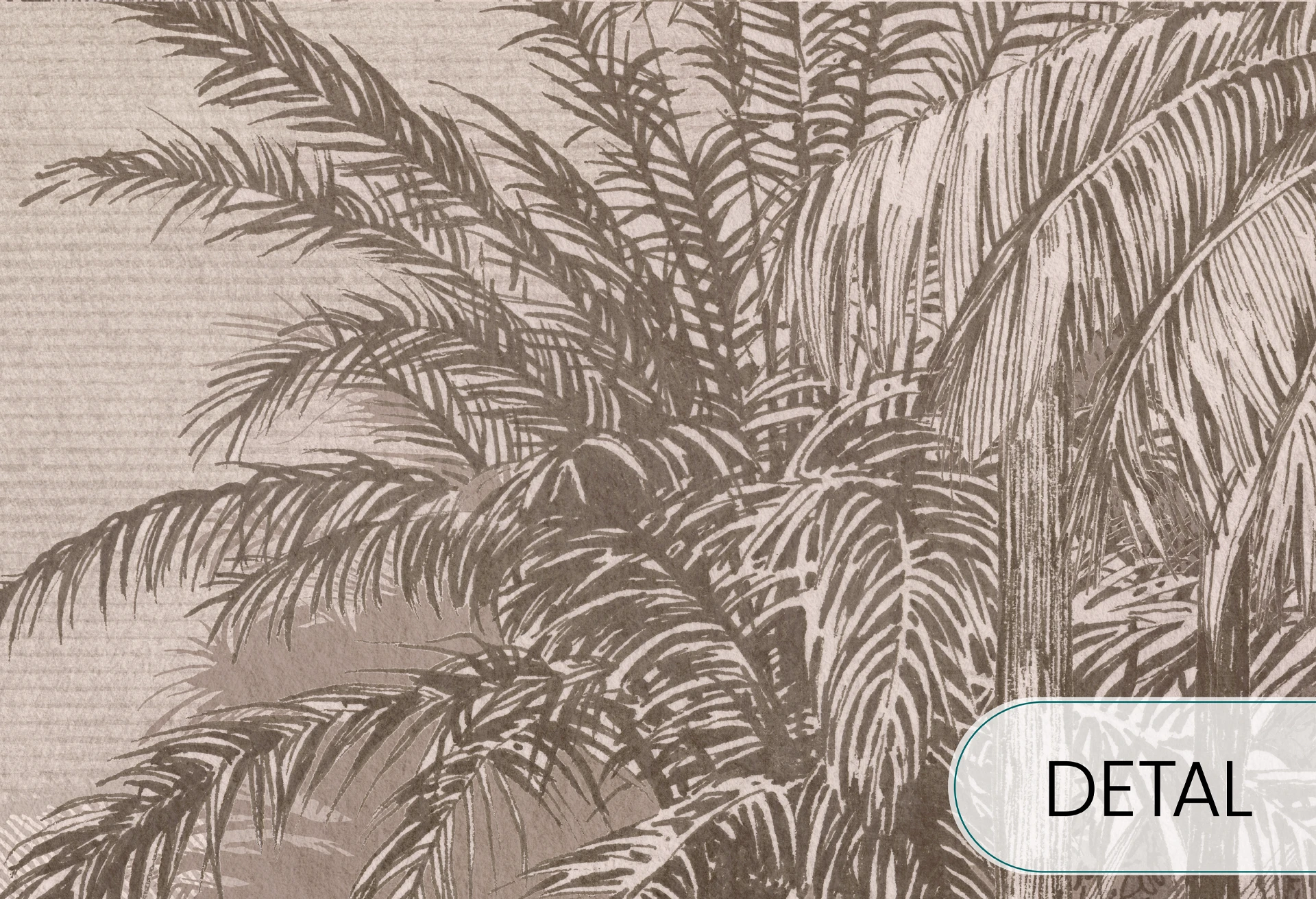 BORNEO - chocolate - klasyczny tropikalny mural palmowy
