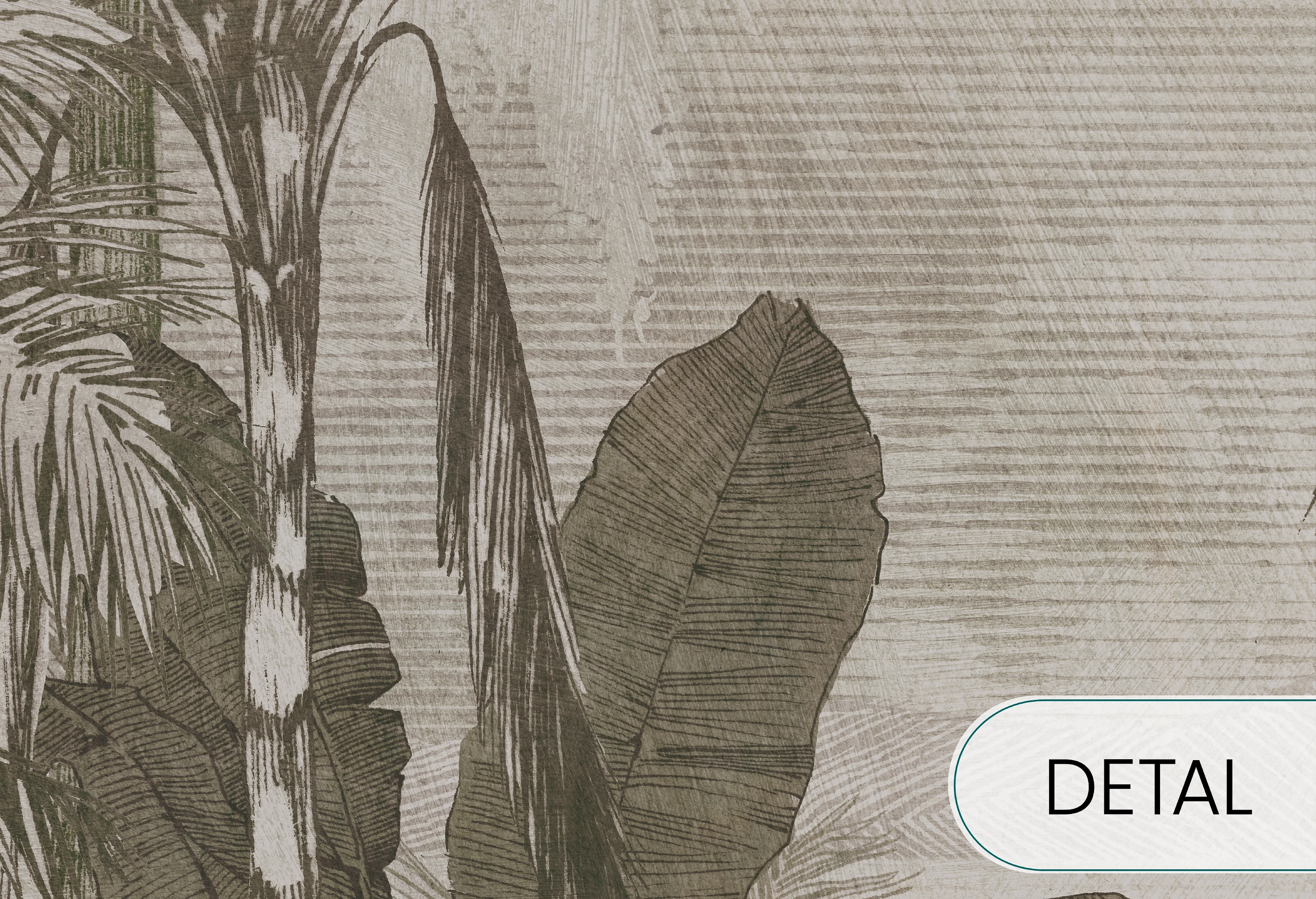 BORNEO - green - tapeta w  elegancki, minimalistyczny motyw palm.