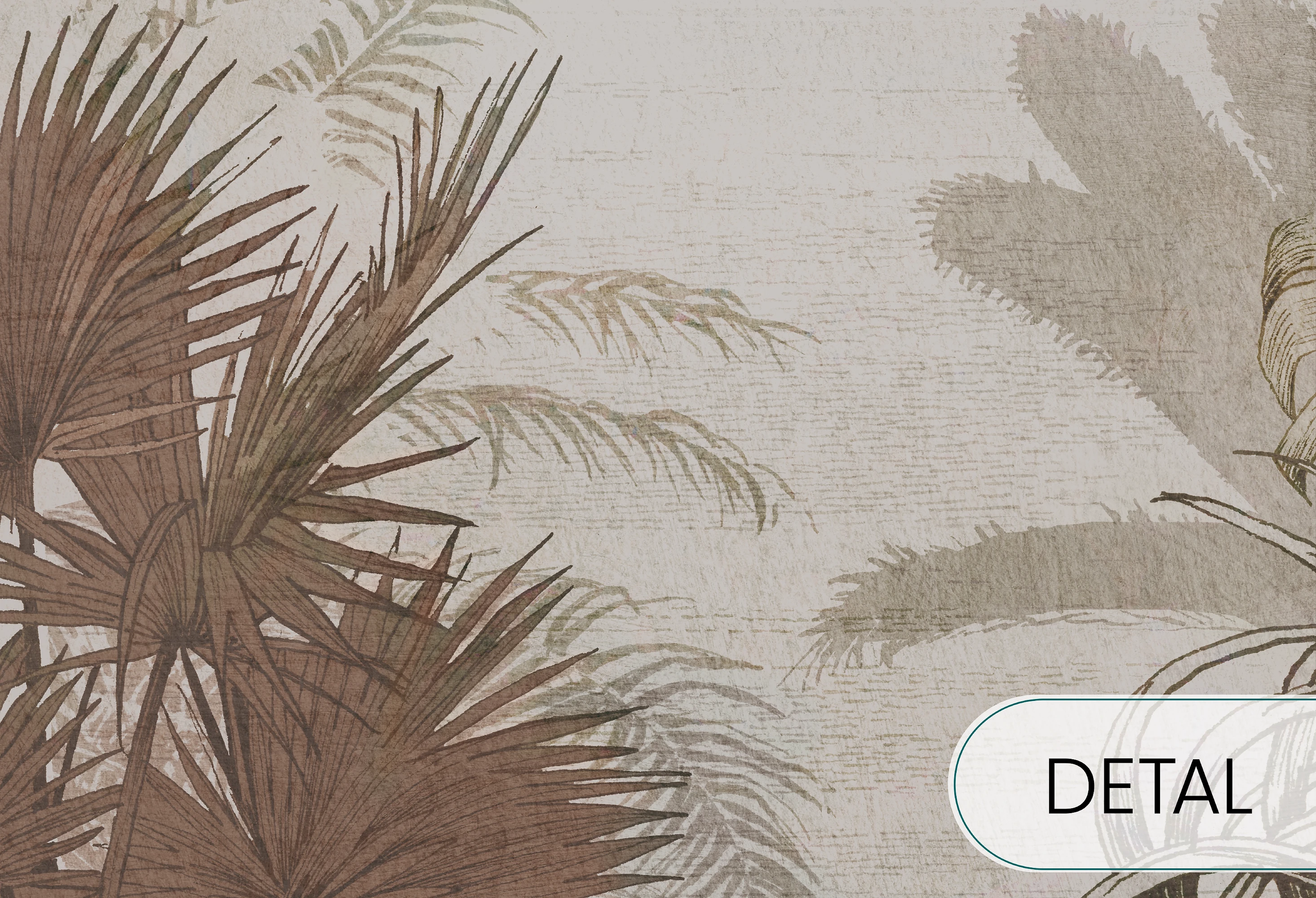 BORNEO - green - tapeta w  elegancki, minimalistyczny motyw palm.