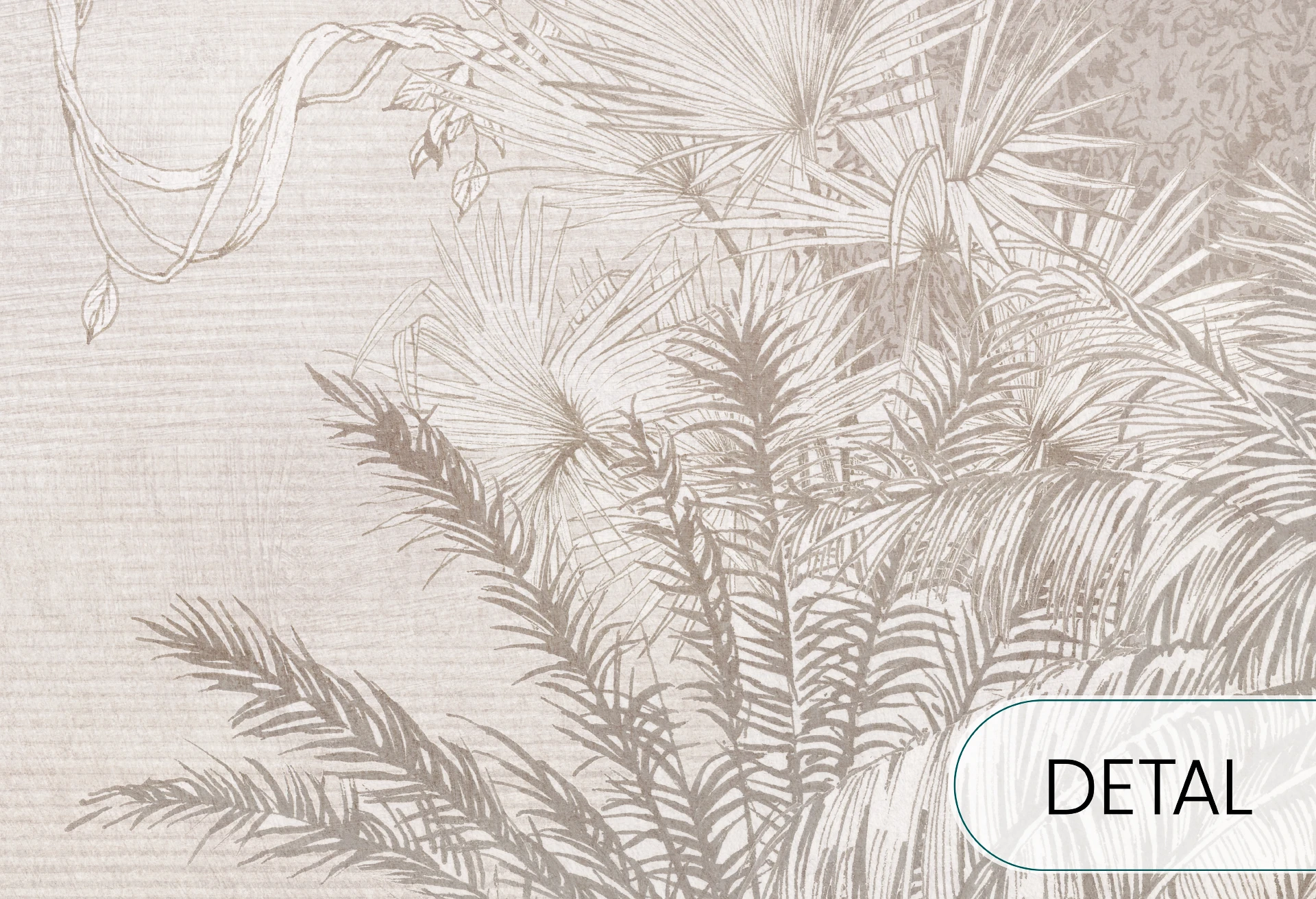 BORNEO - mocha  - tapeta w idealna do salonu lub sypialni z motywem egzotycznym