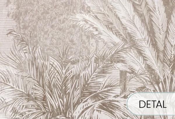 BORNEO - mocha  - tapeta w idealna do salonu lub sypialni z motywem egzotycznym - detal