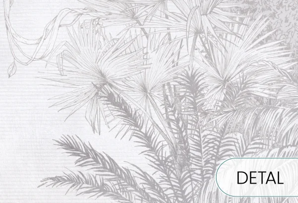 BORNEO - grey - tapeta w idealna do salonu lub sypialni z motywem egzotycznym - detal