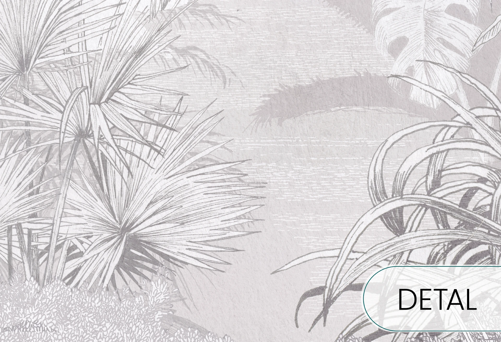 BORNEO - grey - tapeta w idealna do salonu lub sypialni z motywem egzotycznym