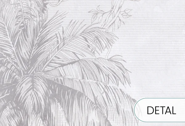 BORNEO - grey - tapeta w idealna do salonu lub sypialni z motywem egzotycznym - detal