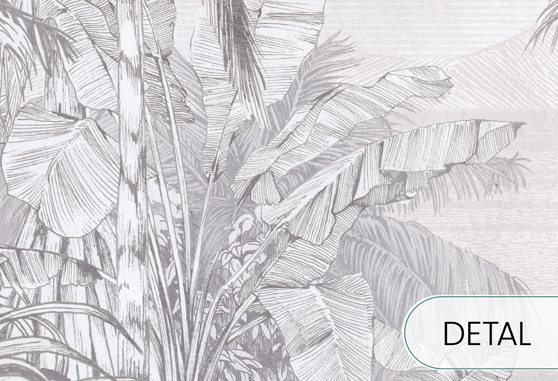 BORNEO - grey - tapeta w idealna do salonu lub sypialni z motywem egzotycznym