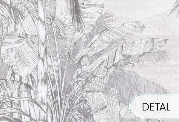 BORNEO - grey - tapeta w idealna do salonu lub sypialni z motywem egzotycznym - detal