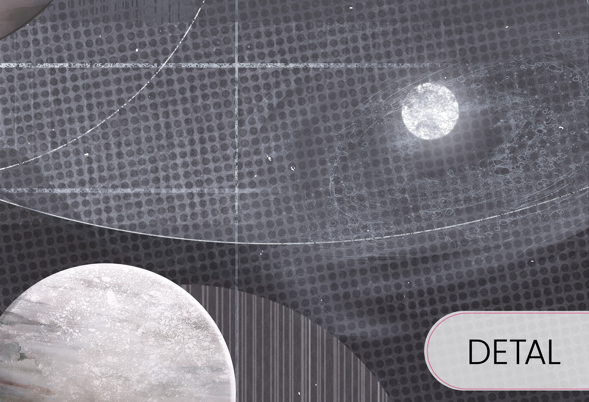 SPACE ZONE - grey- idealna tapeta do pokoju miłośnika kosmosu