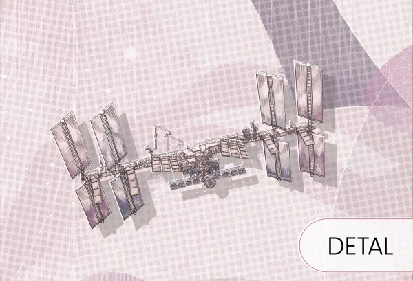 SPACE ZONE - lavender -  tapeta w magiczny kosmos. - detal