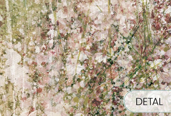 DAISY UP -olive - tapeta w subtelne motywy roślinne do salonu lub sypialni - detal