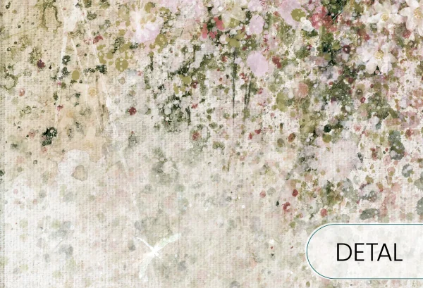 DAISY UP -olive - tapeta w subtelne motywy roślinne do salonu lub sypialni - detal