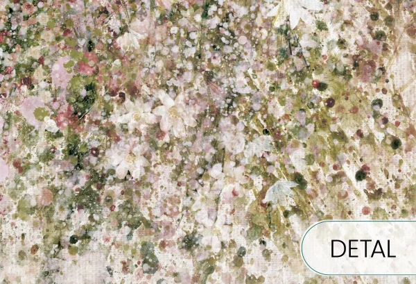 DAISY UP -olive - tapeta w subtelne motywy roślinne do salonu lub sypialni - detal