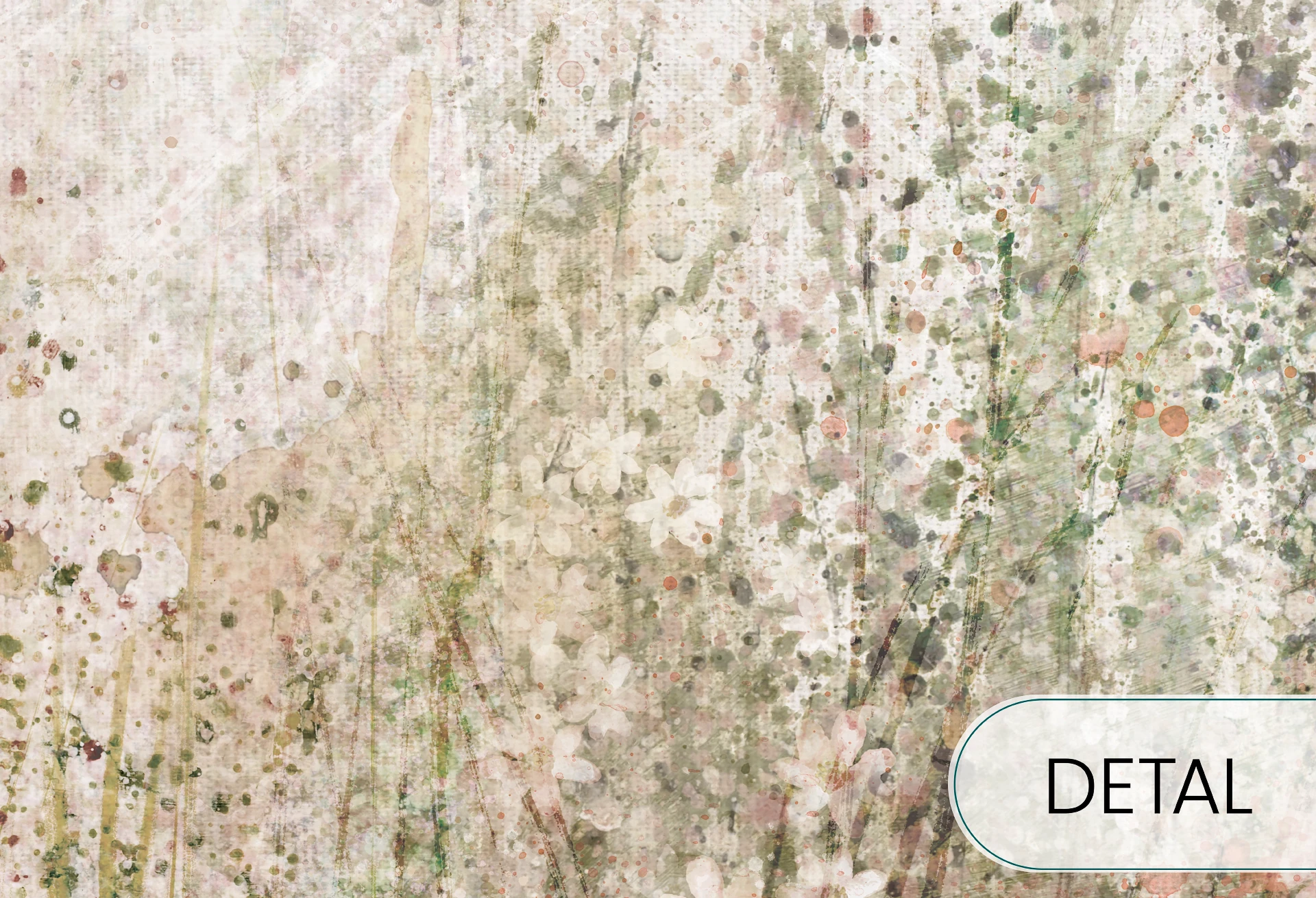 DAISY - olive- tapeta w modne wzory roślinne do salonu lub sypialni