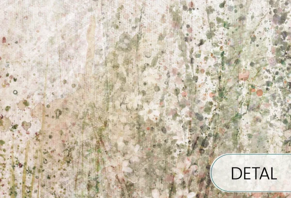 DAISY - olive- tapeta w modne wzory roślinne do salonu lub sypialni - detal