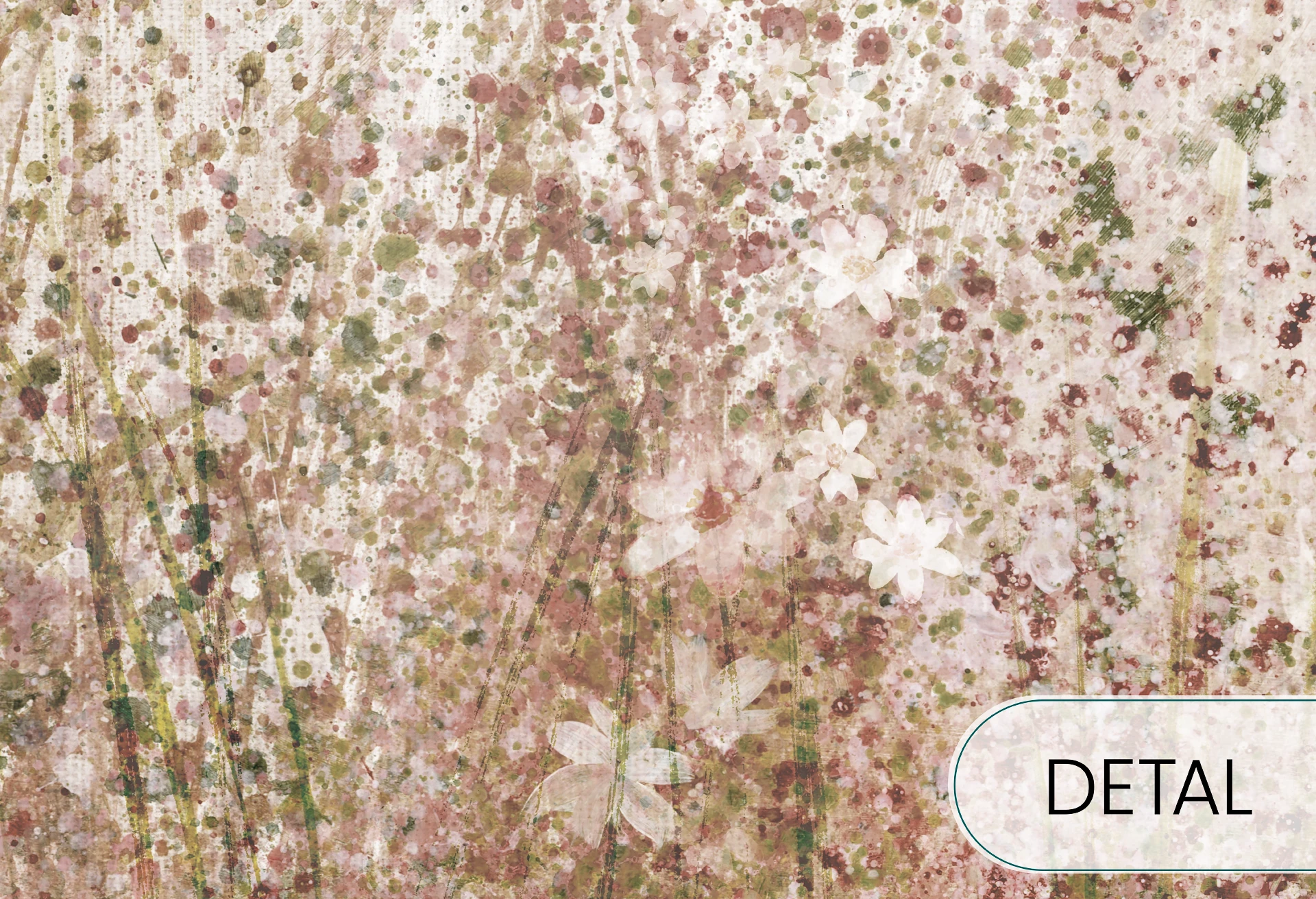 DAISY - olive- tapeta w modne wzory roślinne do salonu lub sypialni