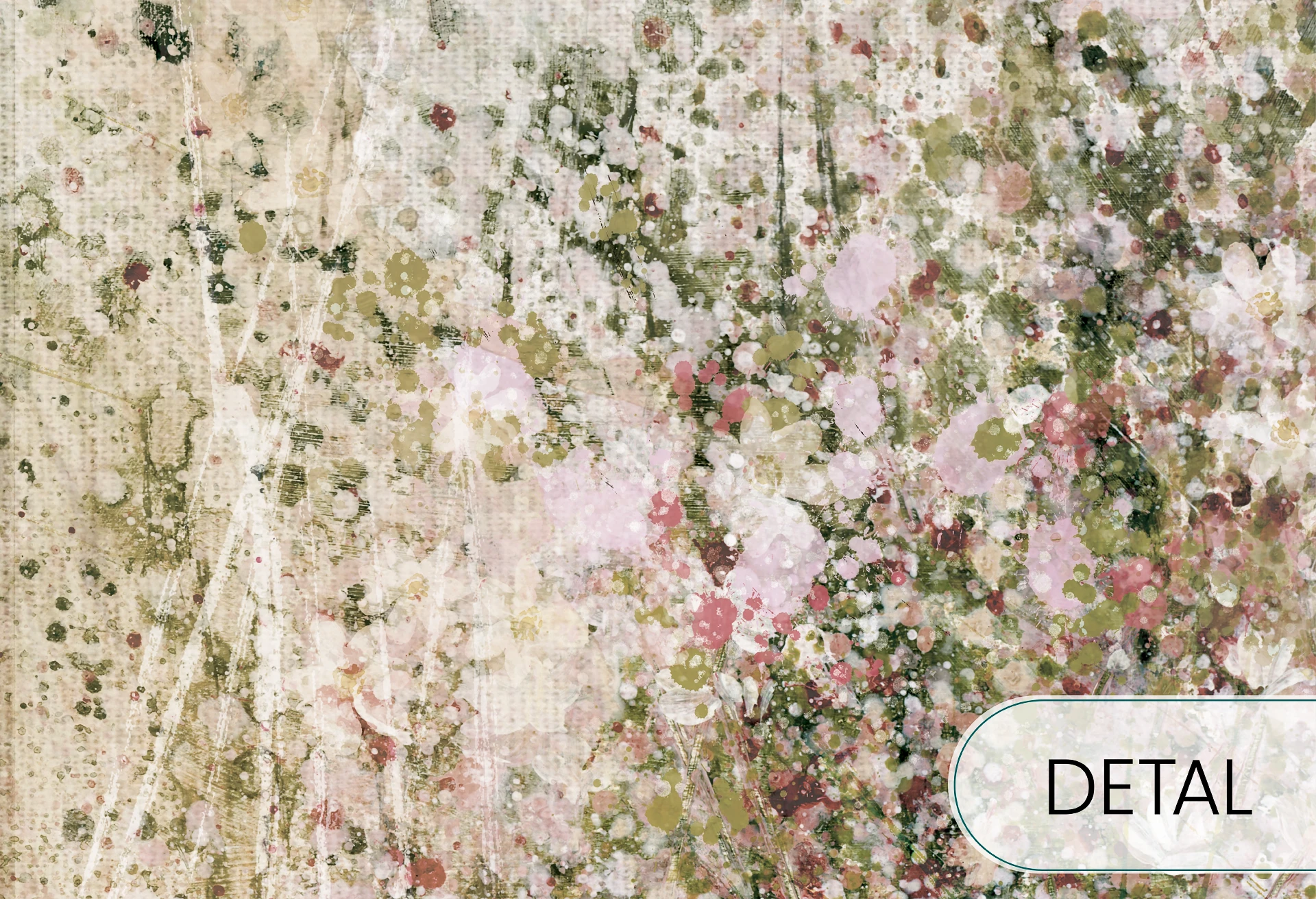 DAISY - olive- tapeta w modne wzory roślinne do salonu lub sypialni