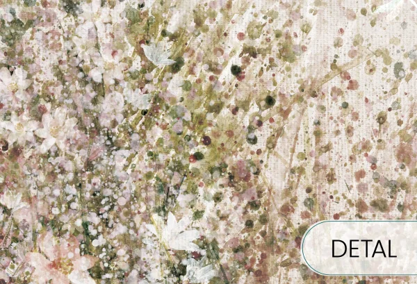 DAISY - olive- tapeta w modne wzory roślinne do salonu lub sypialni - detal