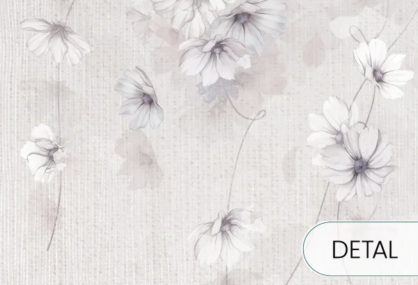 ARIOSA - grey - tapeta w delikatne kwiaty - detal