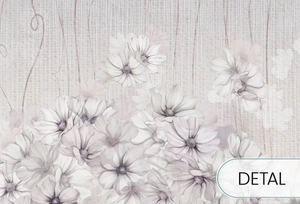 ARIOSA - grey - tapeta w delikatne kwiaty - detal