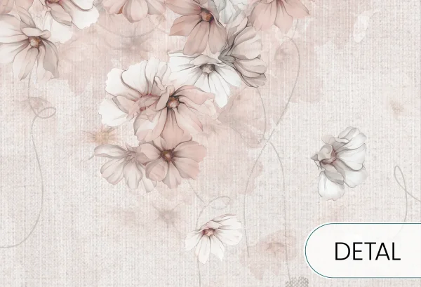 ARIOSA - rose - tapeta w kaskadę kwiatów w kolorze różu do salonu lub sypialni - detal