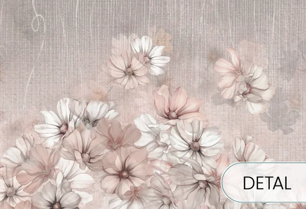 ARIOSA - rose - tapeta w kaskadę kwiatów w kolorze różu do salonu lub sypialni - detal