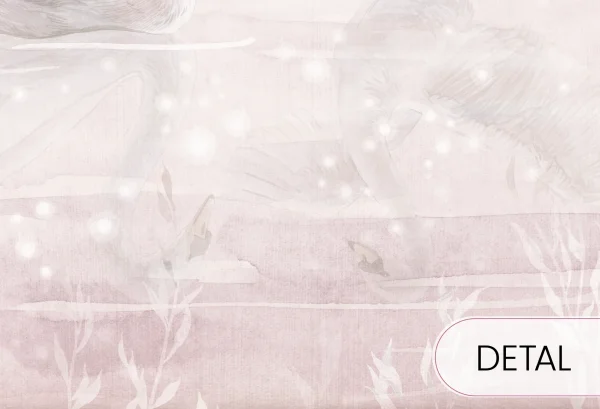 AMORE MIO DAY - desert rose - romantyczna tapeta z łabędziami w odcieniu różu do pokoju dziecka - detal