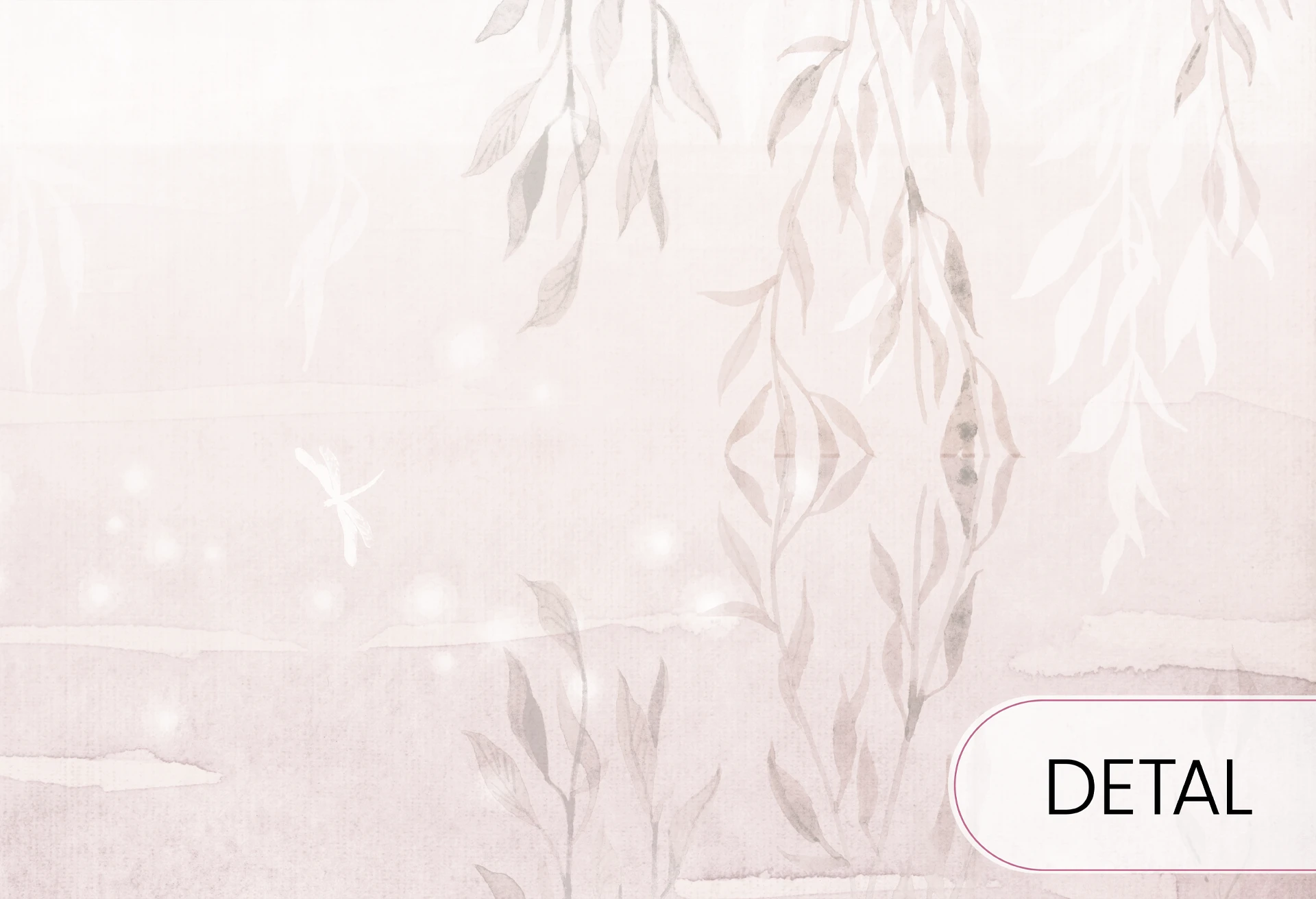 AMORE MIO DAY - desert rose - romantyczna tapeta z łabędziami w odcieniu różu do pokoju dziecka