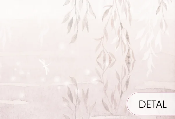 AMORE MIO DAY - desert rose - romantyczna tapeta z łabędziami w odcieniu różu do pokoju dziecka - detal