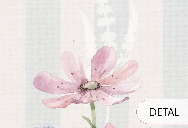 FIORELLI - lila - marzycielska tapeta w liliowe kwiaty, która doda artystycznego sznytu i elegancji w pokój dziewczynki. - detal