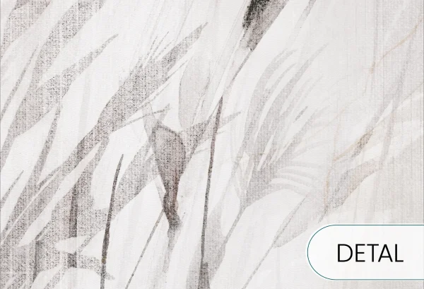 HARMONY - ink - artystyczna tapeta z motywem traw malowanych tuszem do sypialni lub salonu - detal