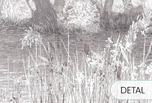 RIVERSIDE - dark - nastrojowa tapeta pejzażowa z motywem brzegu rzeki - detal